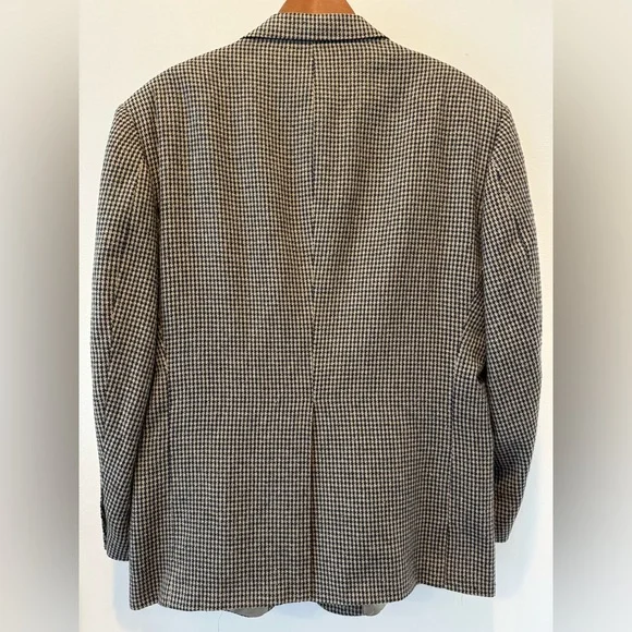 Allyn Saint George Vintage Houndstooth Wool Blazer Mens 42R USA Union Made - Picture 3 of 8